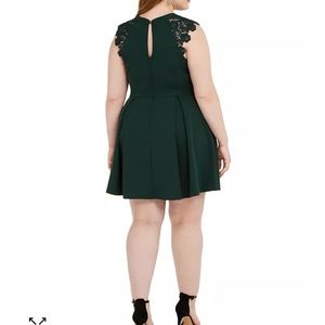 Speechless Trendy Plus Size Lace-Trim Fit & Flare Dress